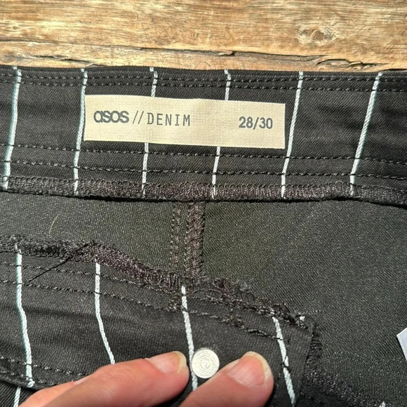 ASOS denim pinstrip cigarette pants nwt size 28 - Picture 7 of 7